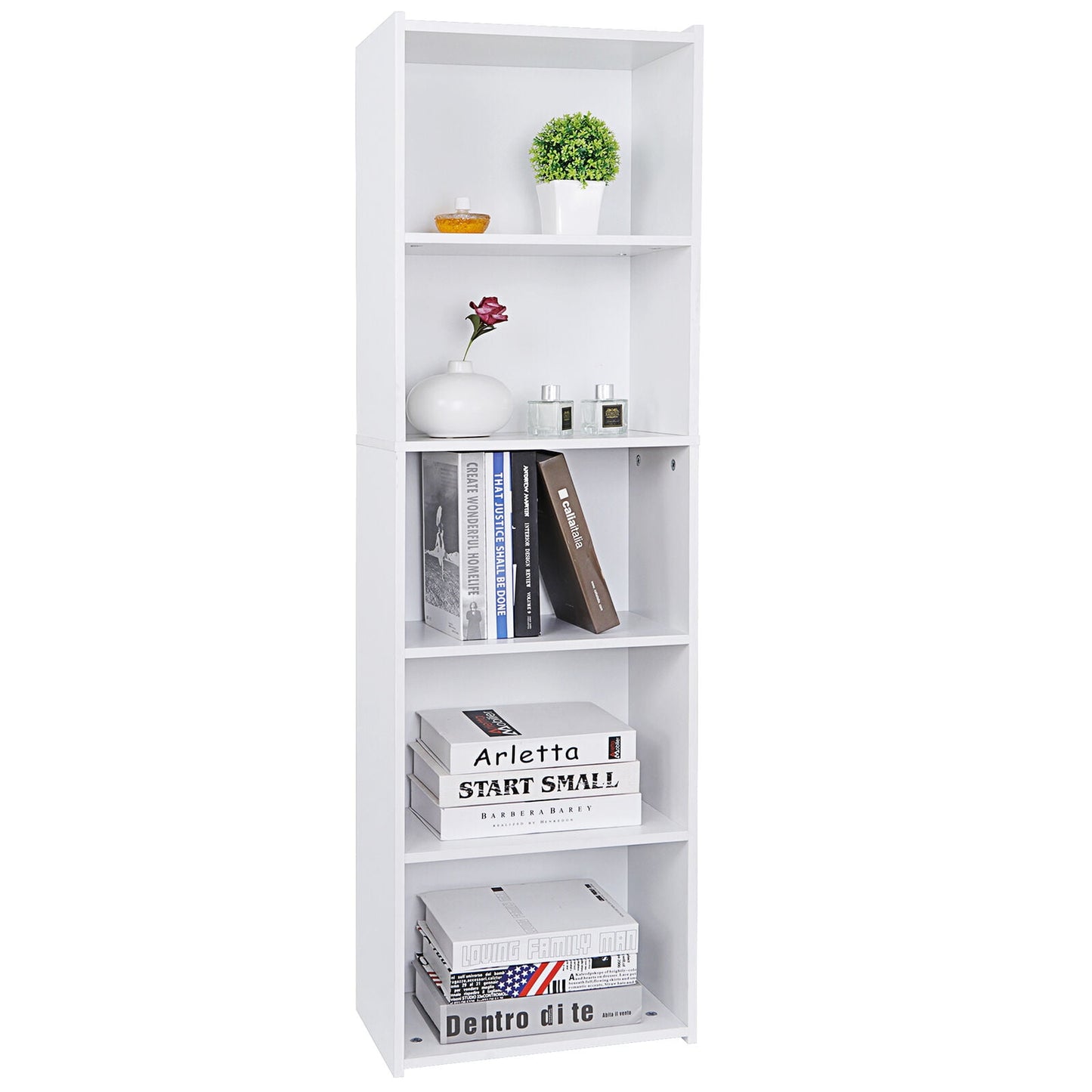 ZENY 5-Tiers Bookshelf Bookcase Multipurpose Collection Display Storage