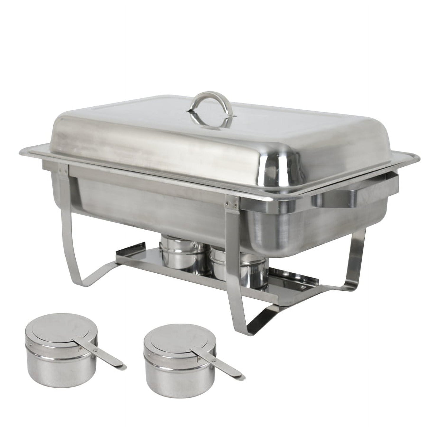 Zeny Rectangular Chafing Dish 8 Quart Stainless Steel Buffer Warmer Set, Pack of 6 Silver