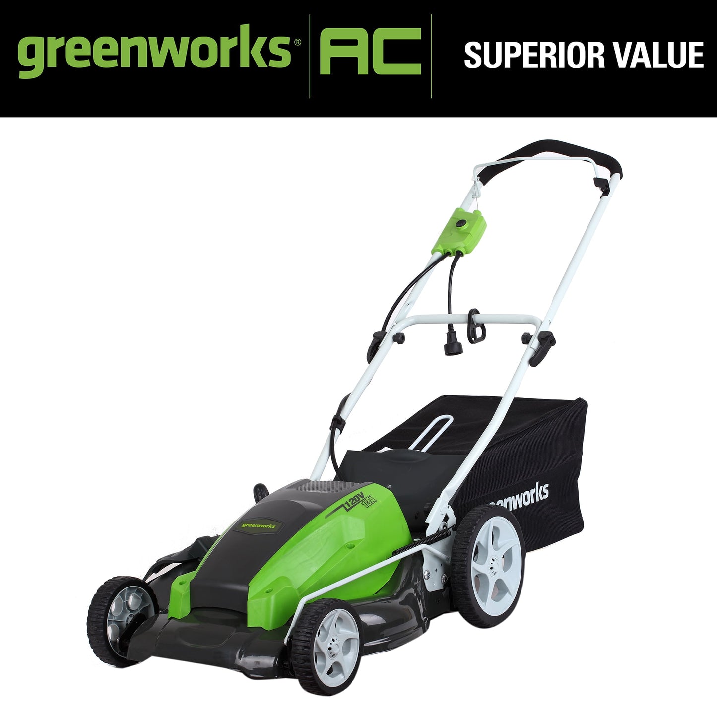 Greenworks 13 Amp 21" Corded Electric Walk-Behind Push Lawn Mower 25112